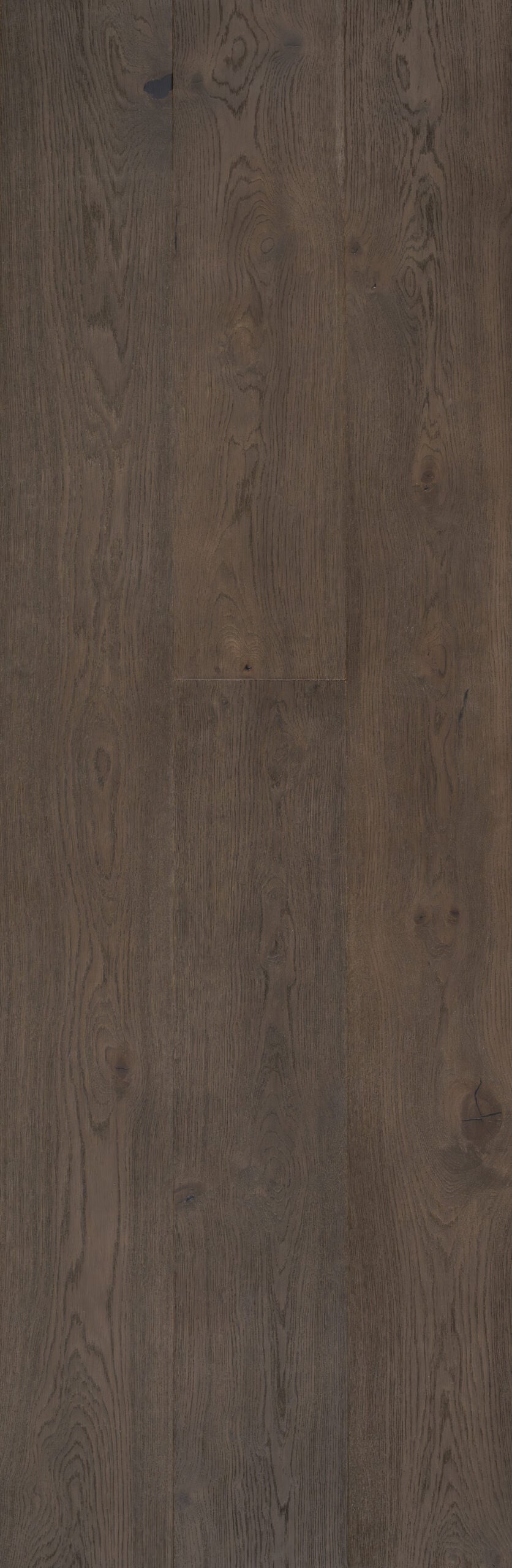 Espresso engineered European oak flooring color by RAVELLE in a deep espresso-brown oak tone with smoked charcoal undertones and wire-brushed grain