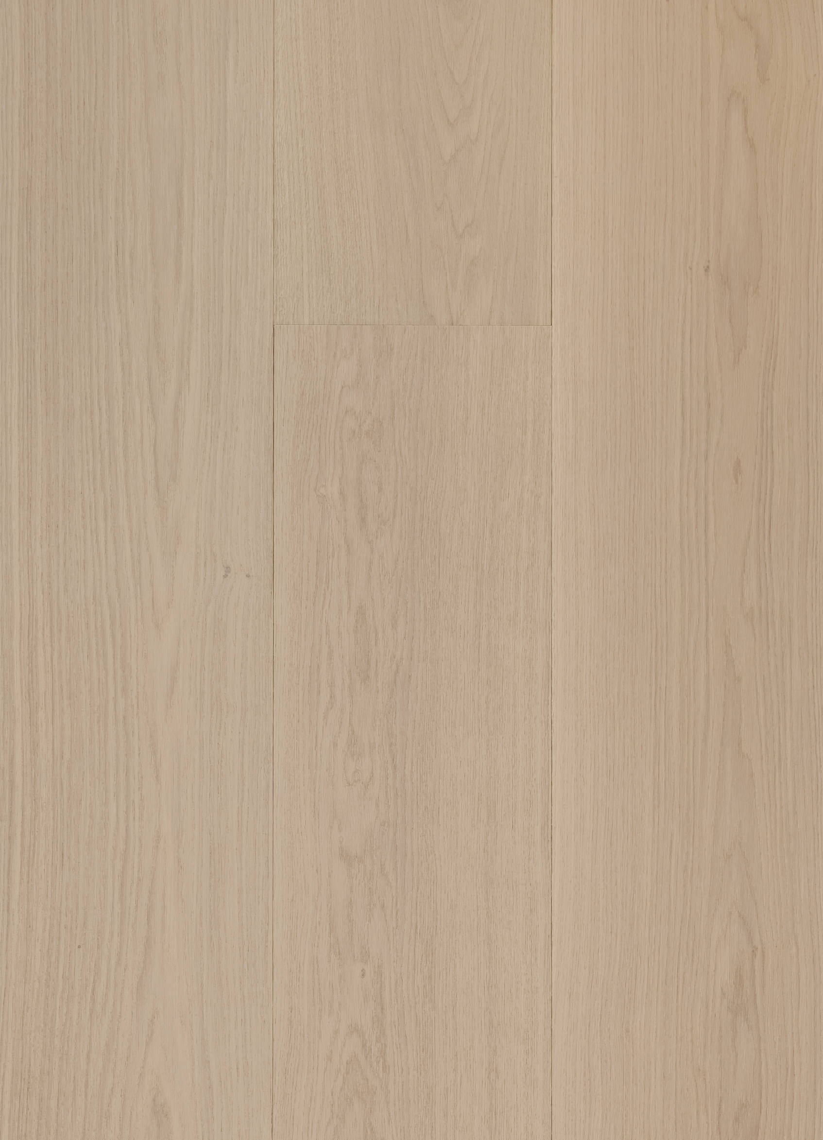 Sand engineered white oak wood flooring in a light sandy beige tone with muted taupe undertones and refined wire-brushed texture